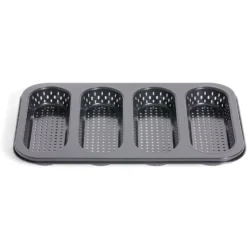 Moule à mini baguette perforé acier noir 33,6x22xH3cm
