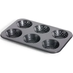 Moule à muffin perforé acier noir 33,6x22xH3cm