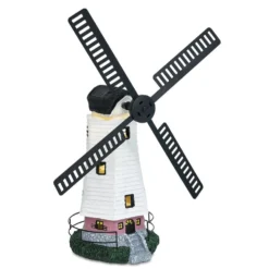 Moulin à vent solaire LED blanc chaud Ø14xH34cm