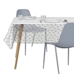 Nappe cristal rectangulaire rebord effet dentelle blanche 140x240cm