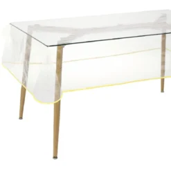 Nappe cristal transparent biais coloré 140x240 cm