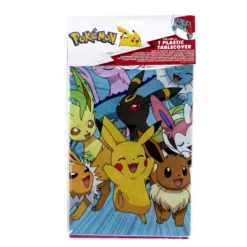 Nappe plastique Pokémon rectangulaire rouge et bleue 120x180cm
