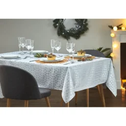 Nappe rectangulaire au décor doré 140x300
