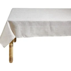 Nappe rectangulaire effet lin fil brillant 140 x 300 cm