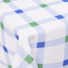 Nappe rectangulaire en coton blanc vichy bleu vert 150x250cm