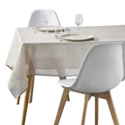 Nappe rectangulaire en tissu beige 140x250cm
