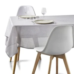 Nappe rectangulaire en tissu gris 140x250cm