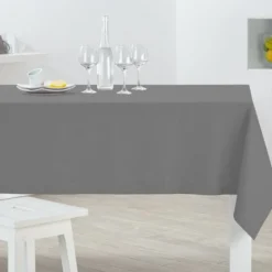 Nappe rectangulaire grise unie