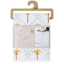 Nappe rectangulaire imperméable imprimé tropical et palmier 140x250cm