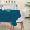 Nappe rectangulaire polyester anti tâche uni bleu