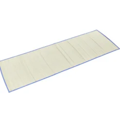 Natte de plage paille contour bleu 60x180cm