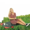 Natte pliable pour pique nique noir et rouge