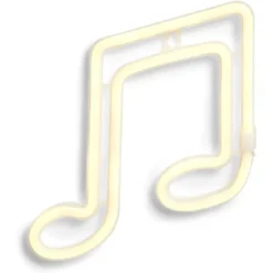 Néon solaire forme note de musique 140 LED blanc chaud L19xH20cm