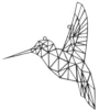 Oiseau design origami à suspendre métal ajouré noir L25xH22cm