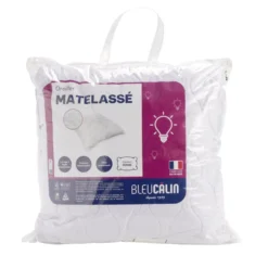 Oreiller carré ferme matelassé blanc 60x60xÉp10cm