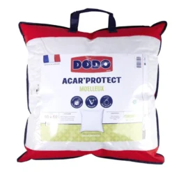 Oreiller carré moelleux polyester blanc Acar'Protect 60x60cm