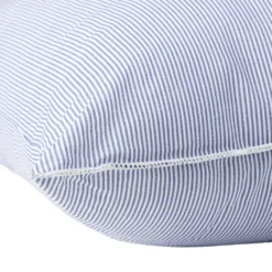 Oreiller carré traditionnel Le Bélier du Nord coton rayures bleu et blanc 60x60cm