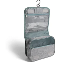 Organiseur camping tissu gris et bleu 15L