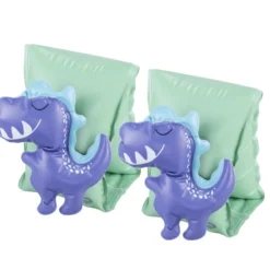 Paire de brassard vert avec dinosaure 3D bleu 22x25xH20cm