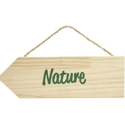 Pancarte en bois à suspendre avec message L30xH10cm