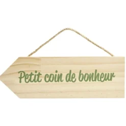 Pancarte en bois à suspendre avec message L30xH10cm