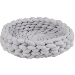 Panier couchage chat tressé gris Ø40cm