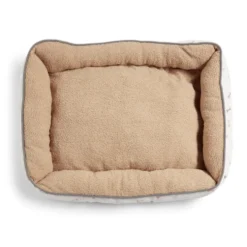 Panier couchage chien marron et motif os 55x75cm