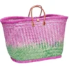 Panier de plage en fibre naturelle et cuir (plusieurs modèles)