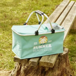 Panier fraîcheur isotherme 20L pliable alu et tissu vert 48x27xH24cm
