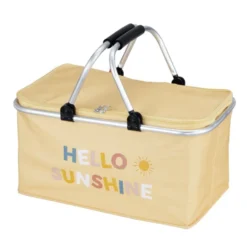 Panier fraîcheur isotherme 20L pliable alu et tissu jaune 48x27xH24cm