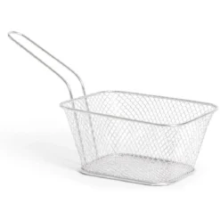 Panier à frites 23xH11,5x13,5cm acier doré ou argenté