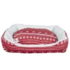 Panier pour chien motif Noël rouge
