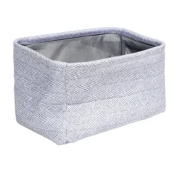 Panière de rangement rectangulaire tissé gris 22x15xH12cm