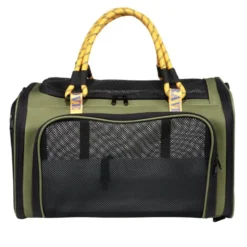Panière de transport pour animaux plastique souple vert 45x30xH30cm