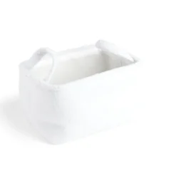Panière laine bouclée blanche 36x26xH20cm