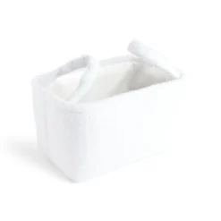 Panière laine bouclée blanche 28x18xH15cm