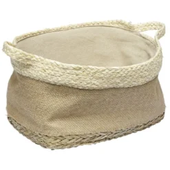 Panière rectangulaire en jonc naturel L29x23 cm