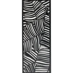 Panneau décoratif design feuillage métal ajouré noir 50xH130cm