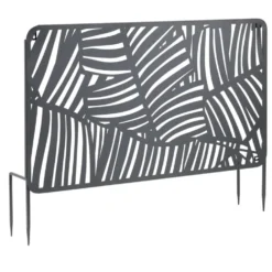 Panneau décoratif feuillage ajouré métal noir 50x90cm