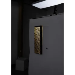 Panneau décoratif solaire en fer noir 20x5xH62cm