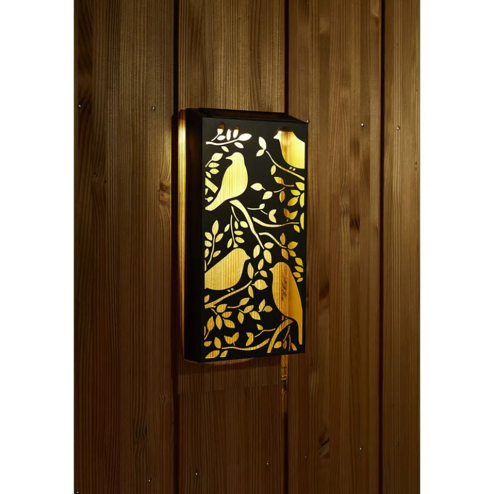 Panneau décoratif solaire en fer noir 19x4xH37cm