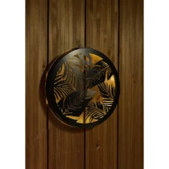 Panneau décoratif solaire 25LED rond en fer noir Ø40cm