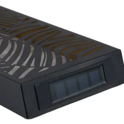 Panneau décoratif solaire à poser métal noir LED blanc chaud 20x5xH61,5cm