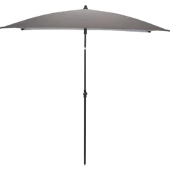 Parasol centré Chili rectangulaire push-up inclinable gris 180x118xH210cm