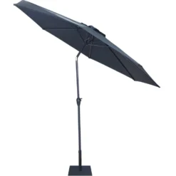 Parasol centré Cuba inclinable à manivelle gris foncé Ø300xH245cm