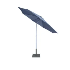Parasol centré rond Java inclinable hauteur ajustable gris UPF50+ Ø250xH185-245cm