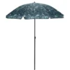 Parasol centré Sun motif feuillage exotique vert Ø160xH195cm
