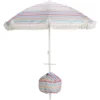 Parasol de plage anti envol toile rayures multicolores UPF50+ Ø160xH195cm