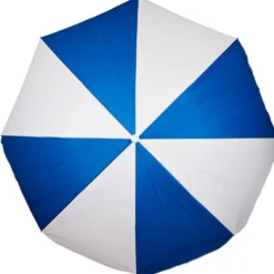 Parasol de plage Funky blanc et bleu Ø160xH195cm