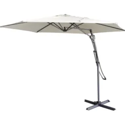 Parasol déporté Malaga Ø345xH245cm taupe